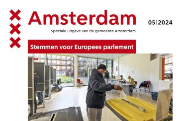 Krant over Europese verkiezingen, gemeente Amsterdam